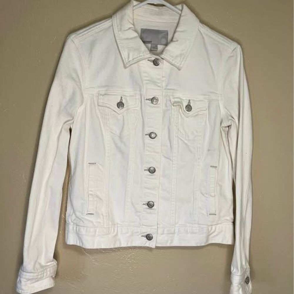 Old navy white denim jacket womens size medium